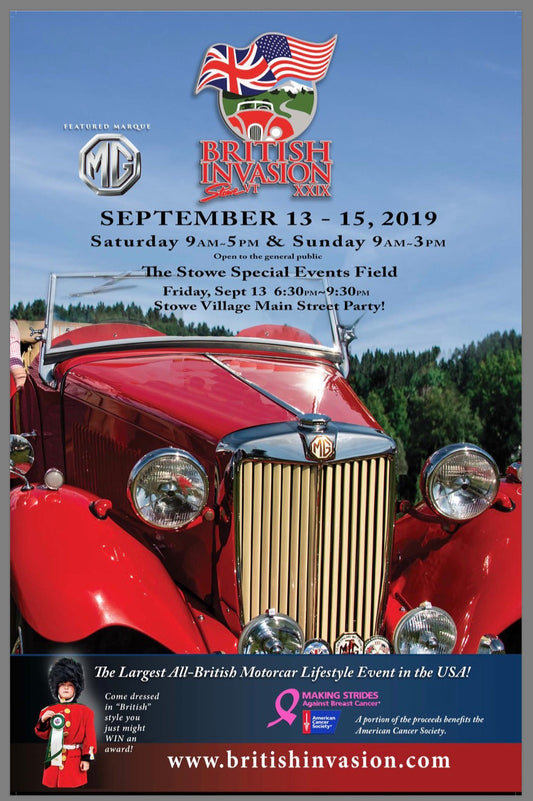 2019 British Invasion Car Show - Stowe, Vt.  (Sept. 13th-15th)