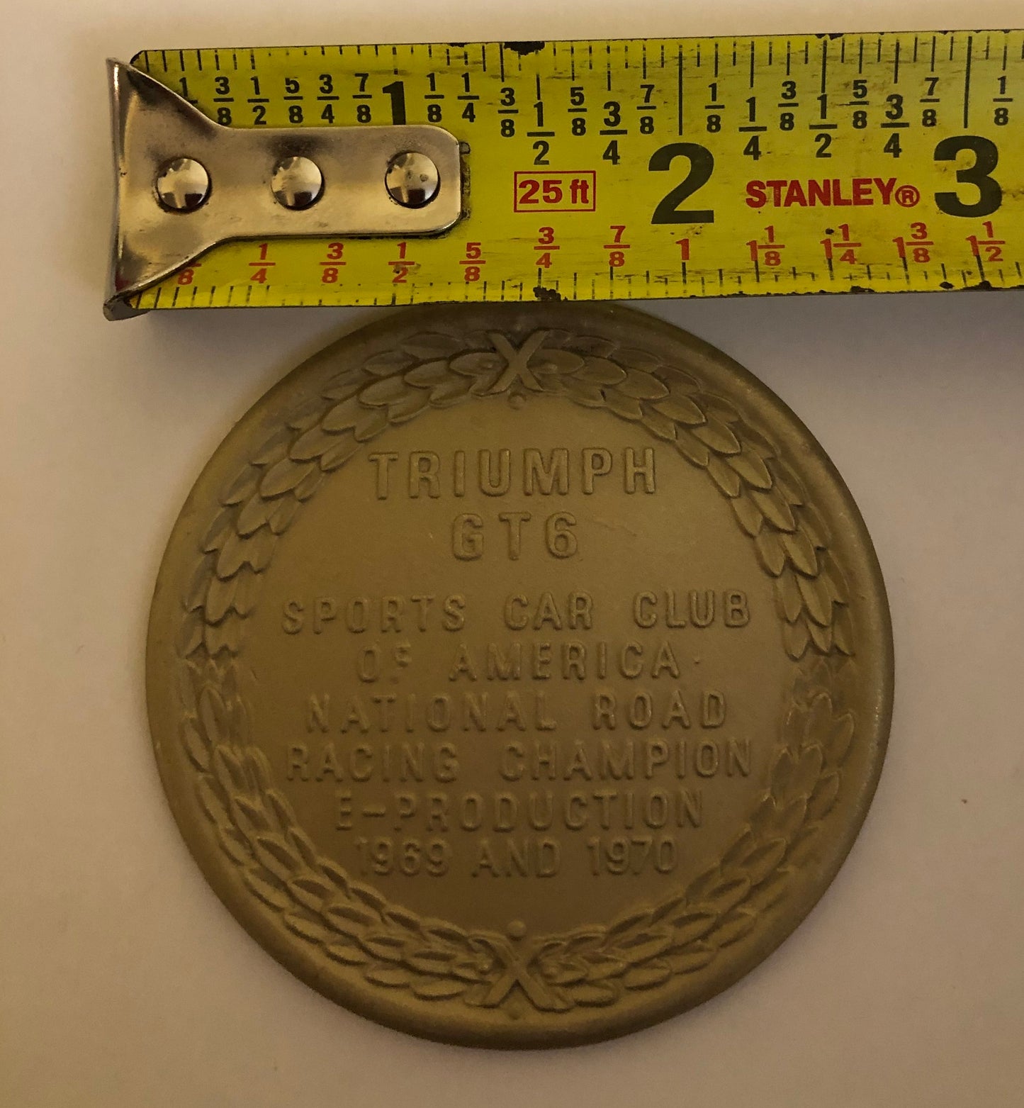 Triumph GT6 SCCA Brass Medallion