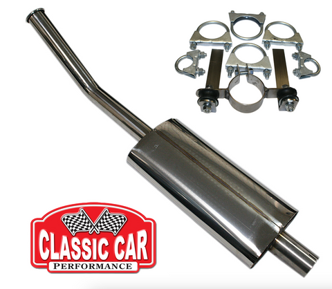 Triumph TR5 TR250 Stainless Steel Exhaust Silencer and Mounting Kit