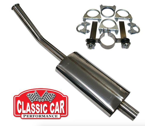 Triumph TR6 Stainless Steel Exhaust Silencer and Mounting Kit