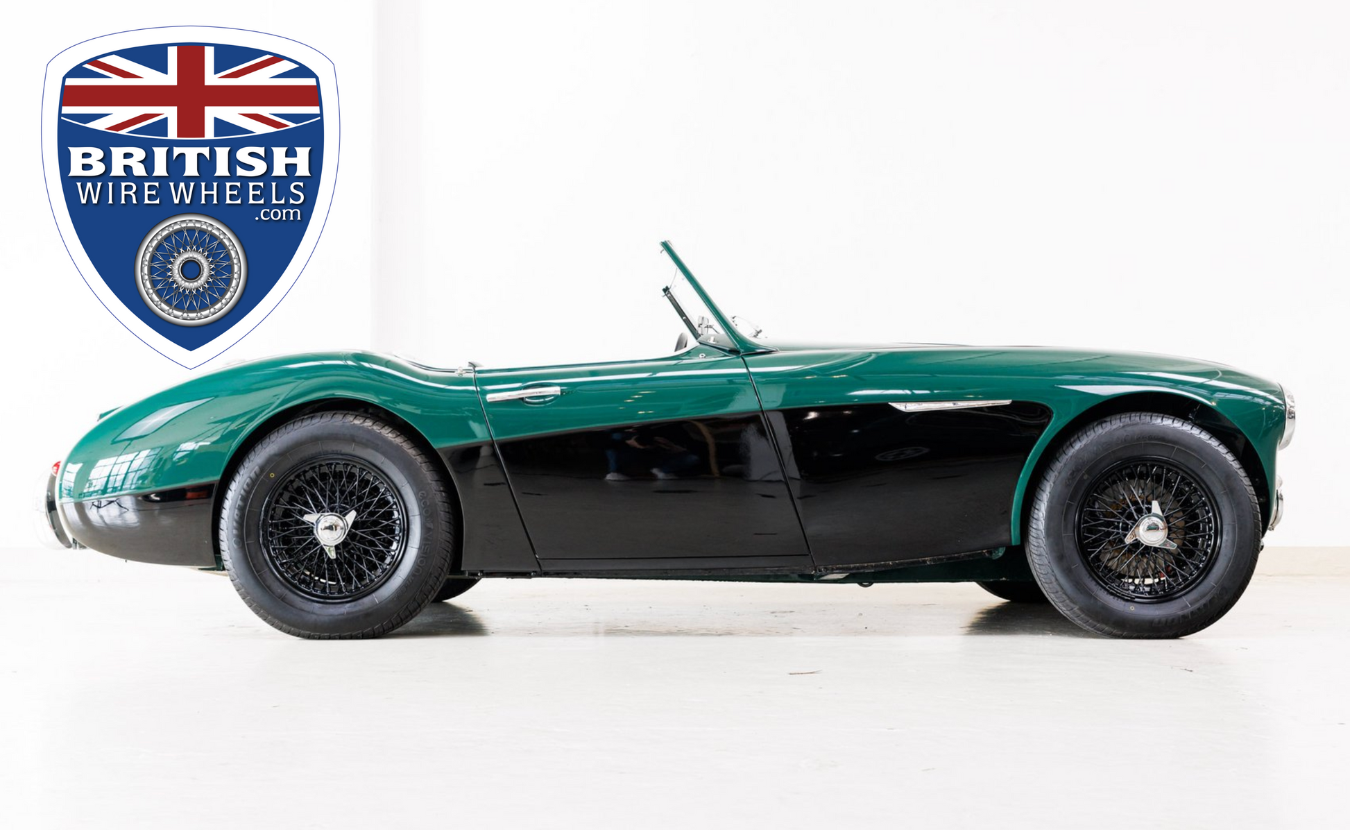 Austin Healey 100/6 BN6 Black Wire Wheels