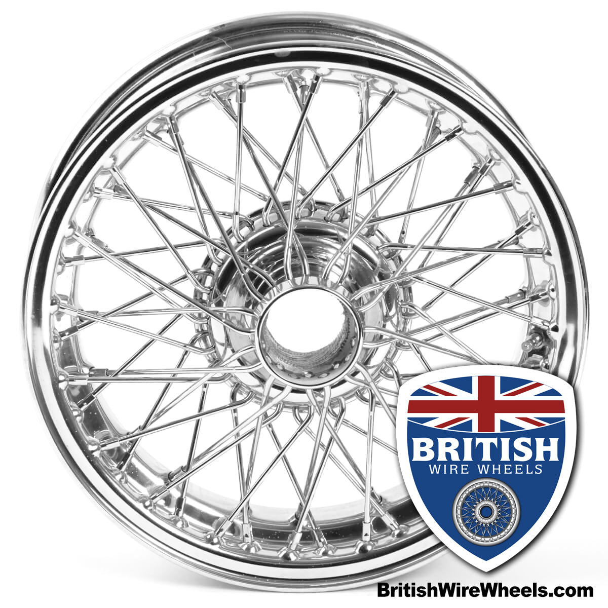 Dayton Dunlop MWS Austin Healey MG Morgan Triumph 15x4.5 60 Spoke Chrome TUBELESS British Wire Wheels Moss motors